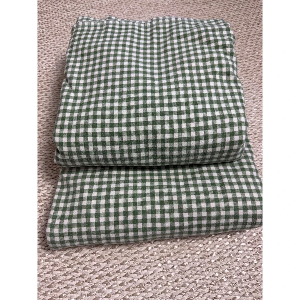The company store green gingham flat twin sheet. 2 flat sheets Cottagecore